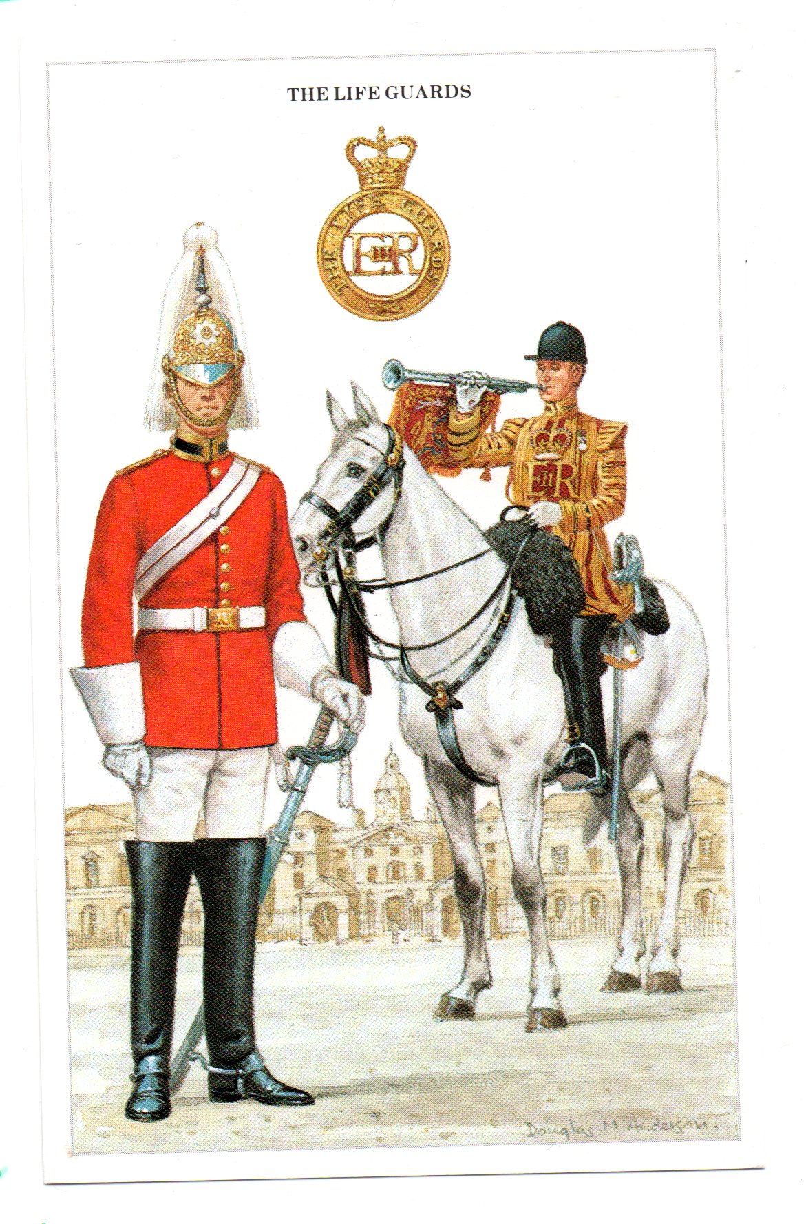 British Army Single Postcards -#1 The Life Guards - Postcard