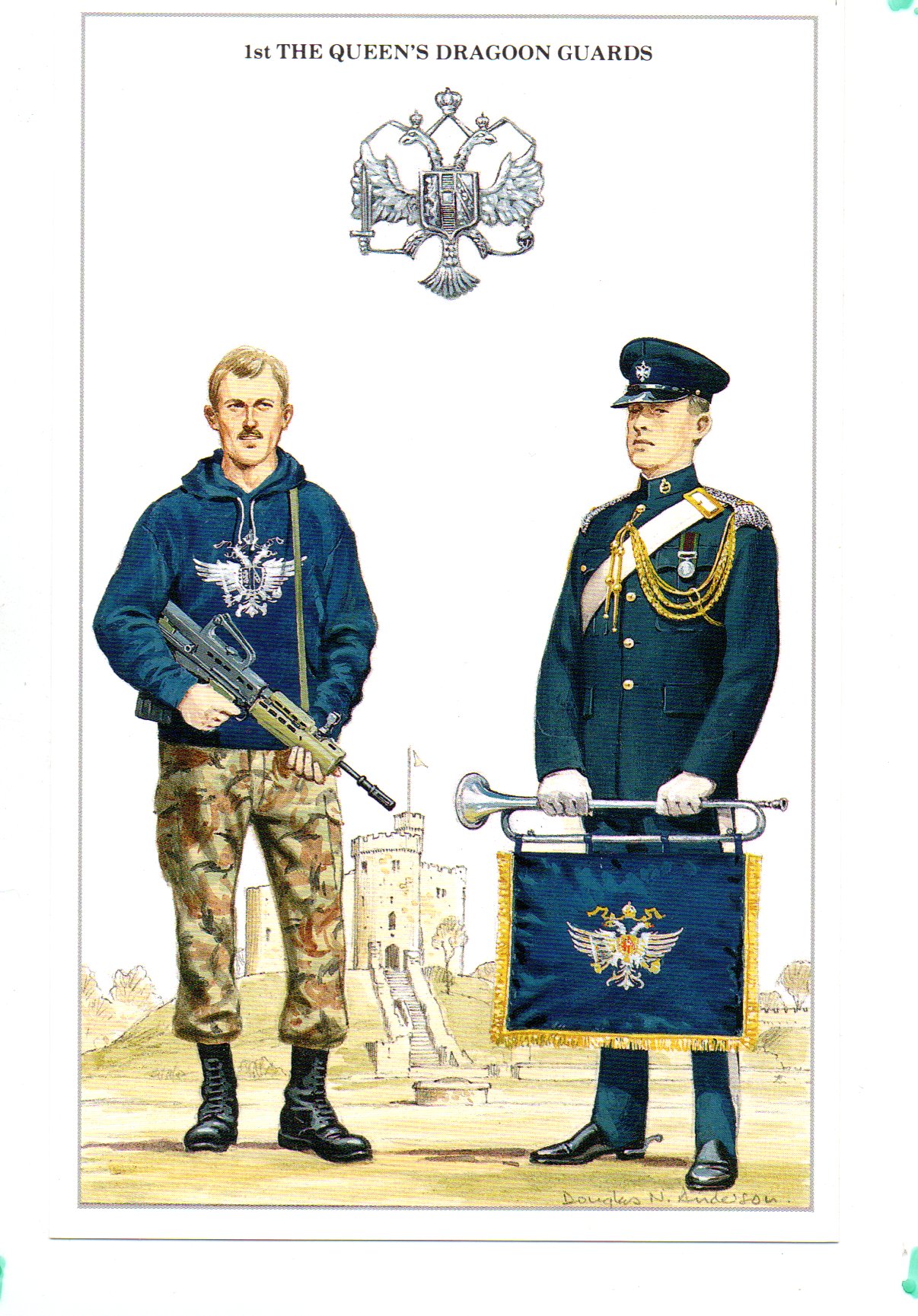 #4 1st The Queen's Dragoon Guards - Postcard