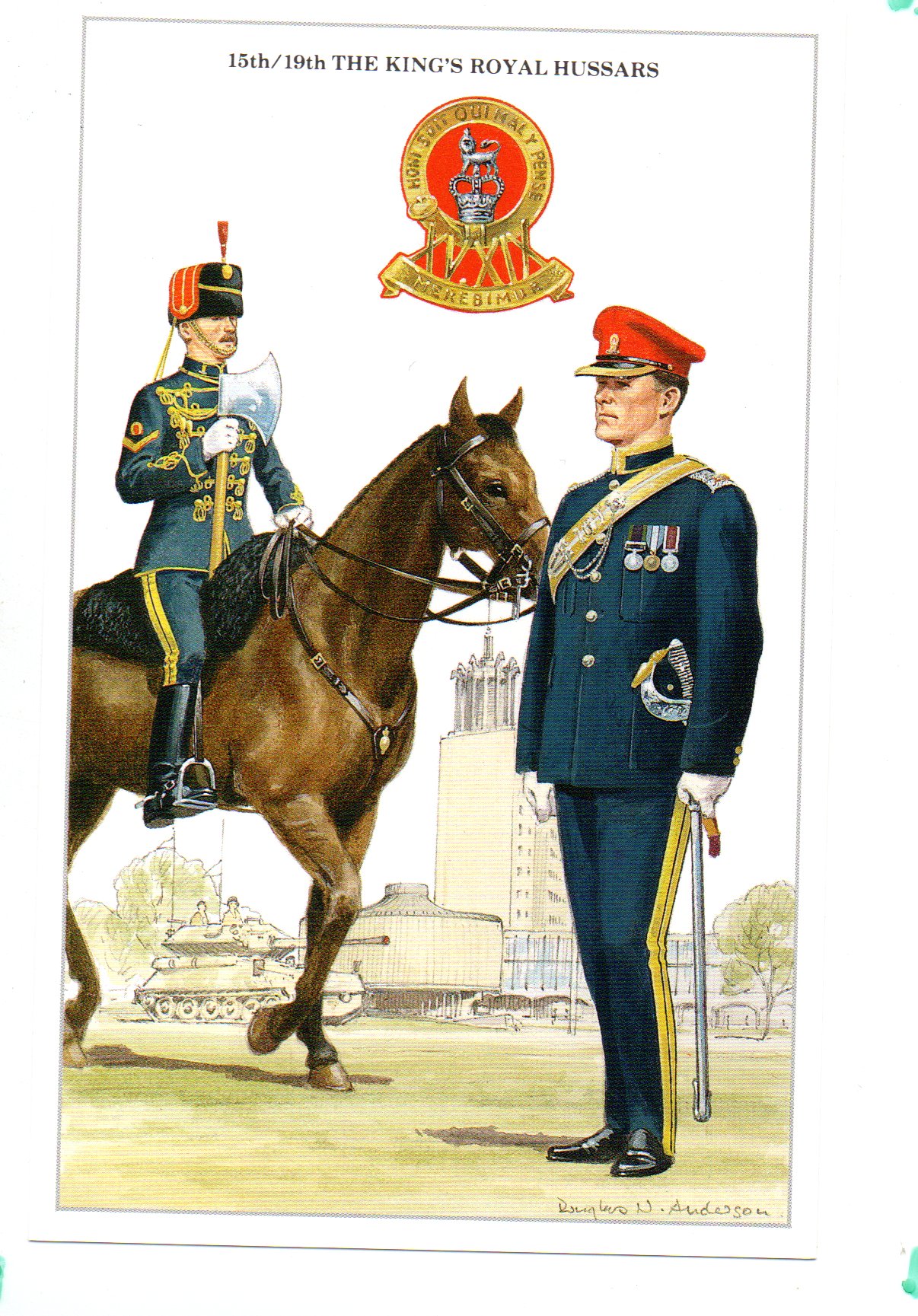 The 15th/19th The King's Royal Hussars was a cavalry regiment of the British Army. The regiment was formed by the amalgamation of the 15th The King's Hussars and the 19th Royal Hussars in 1922 and, after service in the Second World War, it was amalgamated with the 13th/18th Royal Hussars to form the Light Dragoons in 1992.