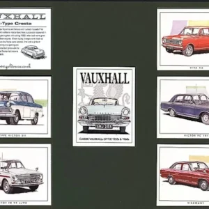 C128 Vauxhall Modern Collectors Card Set  (7) G-era  ( E-type Cresta, F-type Victor SII, Victor FB VX 4/90, Viva HA, Victor FC, Viscount. )