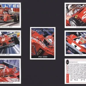 C135 Classic Ferrari F1 (1961-2000) Modern Collectors Card Set  (7)  G-era ( Phil Hill (1961), Niki Lauda (1976), Gilles Villeneuve (1981), Jean Alesi (1985), Michael Schumacher (1996), Michael Schumacher (1999). 