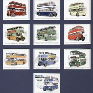C172 Municipal Buses 1950s & 1960s Modern Collectors Card Set (10) 
