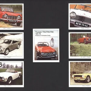 C181 Triumph TR4, TR5 & TR6 - 1961-76 Modern Collectors Card Set (7) G-era ( TR4 (1962), TR4A (1965), TR5 (1967), TR250 (1968), TR6 (1969), TR6 (1971).