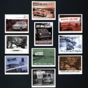 C184 Mini Cooper - The 1960's Modern Collectors Card Set (10) G-era ( Austin Mini-Cooper 850 MkI, Austin Mini-Cooper MkI, Austin Mini-Cooper 'S' MkI, Morris Mini-Cooper Mk1, Morris Mini-Cooper 'S' MkI, Morris Mini-Cooper 'S' MkII, Mini-Cooper 'S' MkIII. )