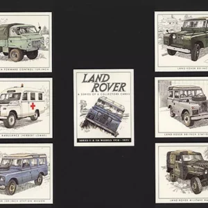 C47 Land-Rover Series 2 Modern Collectors Card Set  (7)  ( Land-Rover 88-inch, Land-Rover 2A Forward Control, Land-Rover 88-inch Station Wagon, Land-Rover Ambulance (H.Lomas), Land-Rover Military Half-Ton, Land-Rover 109-inch Station Wagon, Land-Rover 88-inch Hard-Top. )