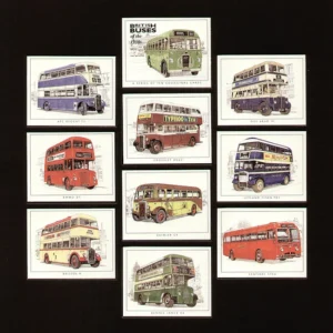 C92 British Buses 1950s Modern Collectors Card Set (10) G-era
