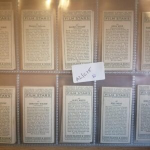 AZ1/C15 Film Stars 2nd series 1934 John Player & sons Full Cigarette card set