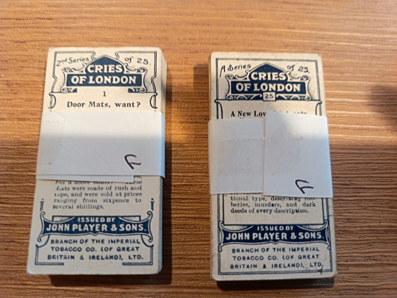AZ1/C50 Cries of London A series 1913 & Cries of London 2nd Series 1916 Full Cigarette card sets