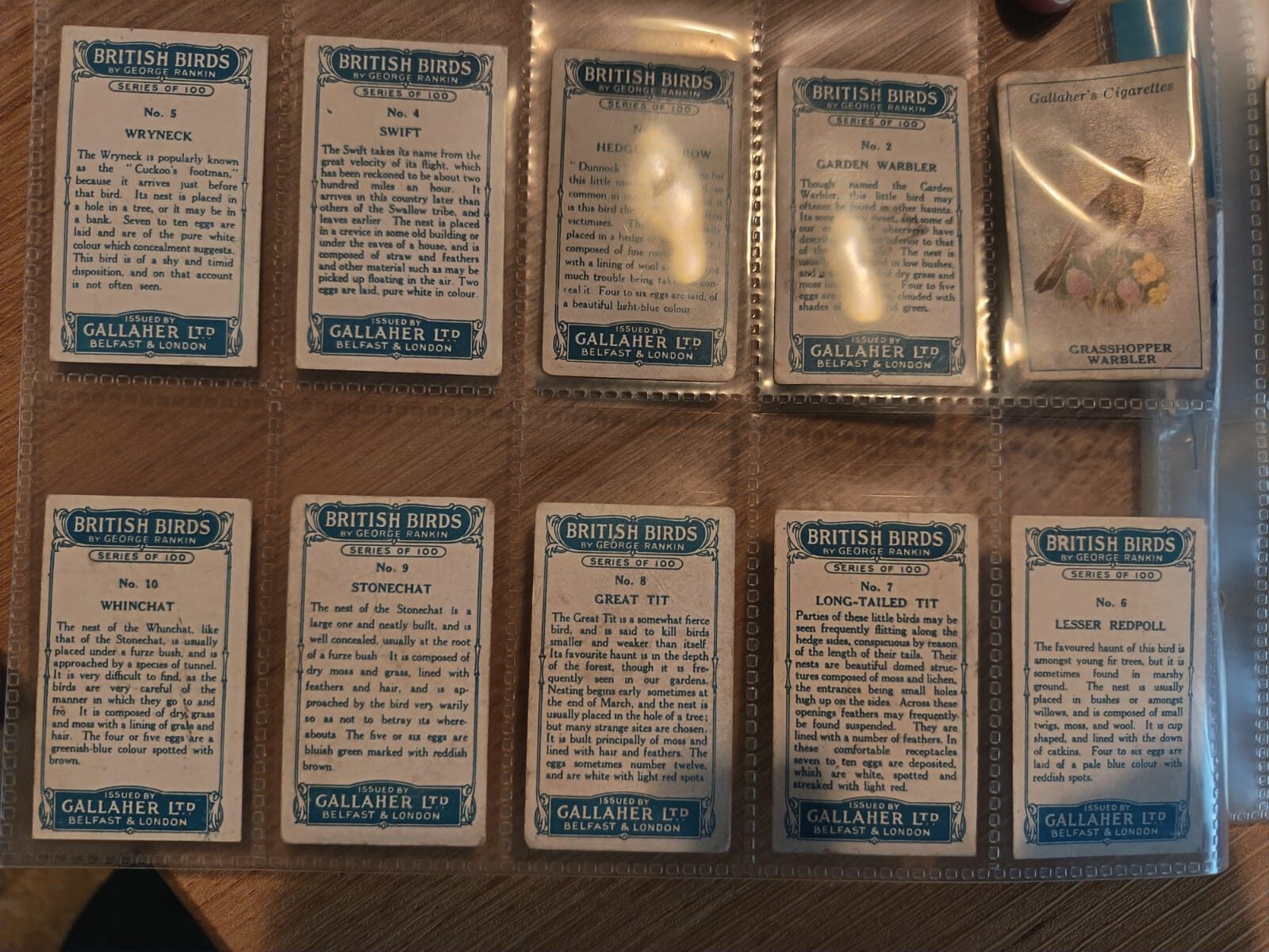 AZ1/C56 British Birds 1923 Gallaher Ltd Full Cigarette card set