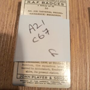 AZ1/C67 R.A.F Badges Royal Air force 1937 John Players & sons Full Cigarette card set