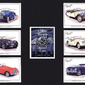 C56 Classic Morgan Sports Cars Modern Collectors Card Set (7) G-era ( Three-wheeled Morgan 1912-1952, 4-4 Series I 1936-1950, 4/4 Series II-V 1955-1968, Plus 4 1950-1969, Plus 4 Plus 1963-1966, Plus 8 1968 on. )