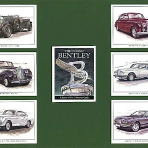 C64 The Classic Bentley Modern Collectors Card Set (7) G-era ( 4.5-Litre, Mark VI, R-type Continental, S-Series, T-Series, Continental R, Title Card. )