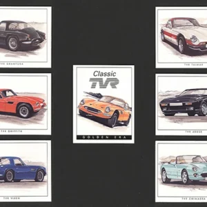 C65 Classic TVR Modern Collectors Card Set (7) G-era ( TVR Grantura, TVR Griffith, TVR Vixen, TVR Taimar, TVR 400SE, TVR Chimaera. )