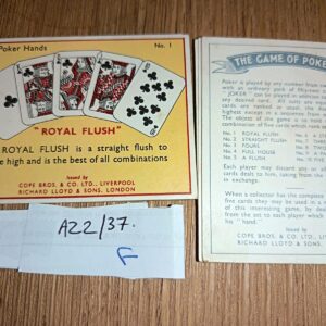 AZ2/37 The Game of Poker 1936 Cope Brothers Full Cigarette card set