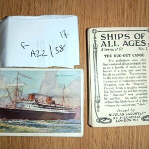 AZ2/38 Ships of all ages large 1929 Sarony Full Cigarette card set