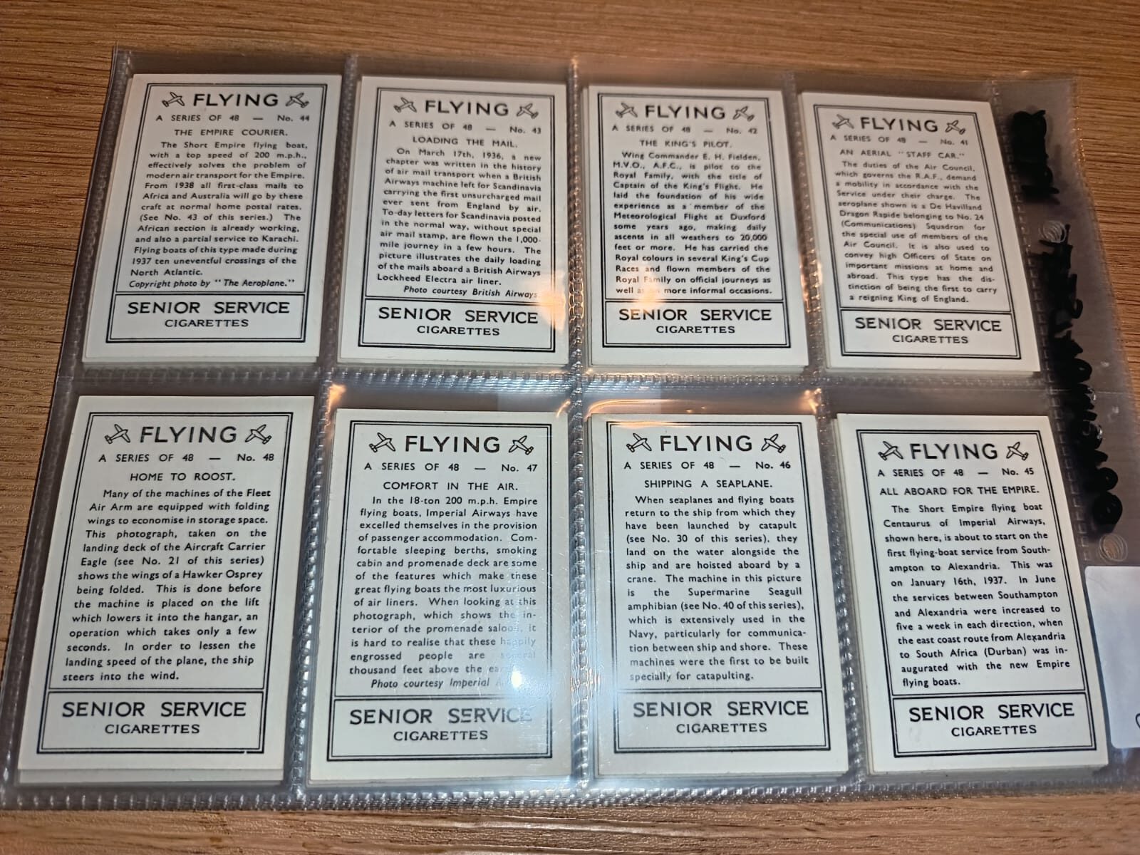 AZ3/2 Flying Senior service 1938 - Full Cigarette card set