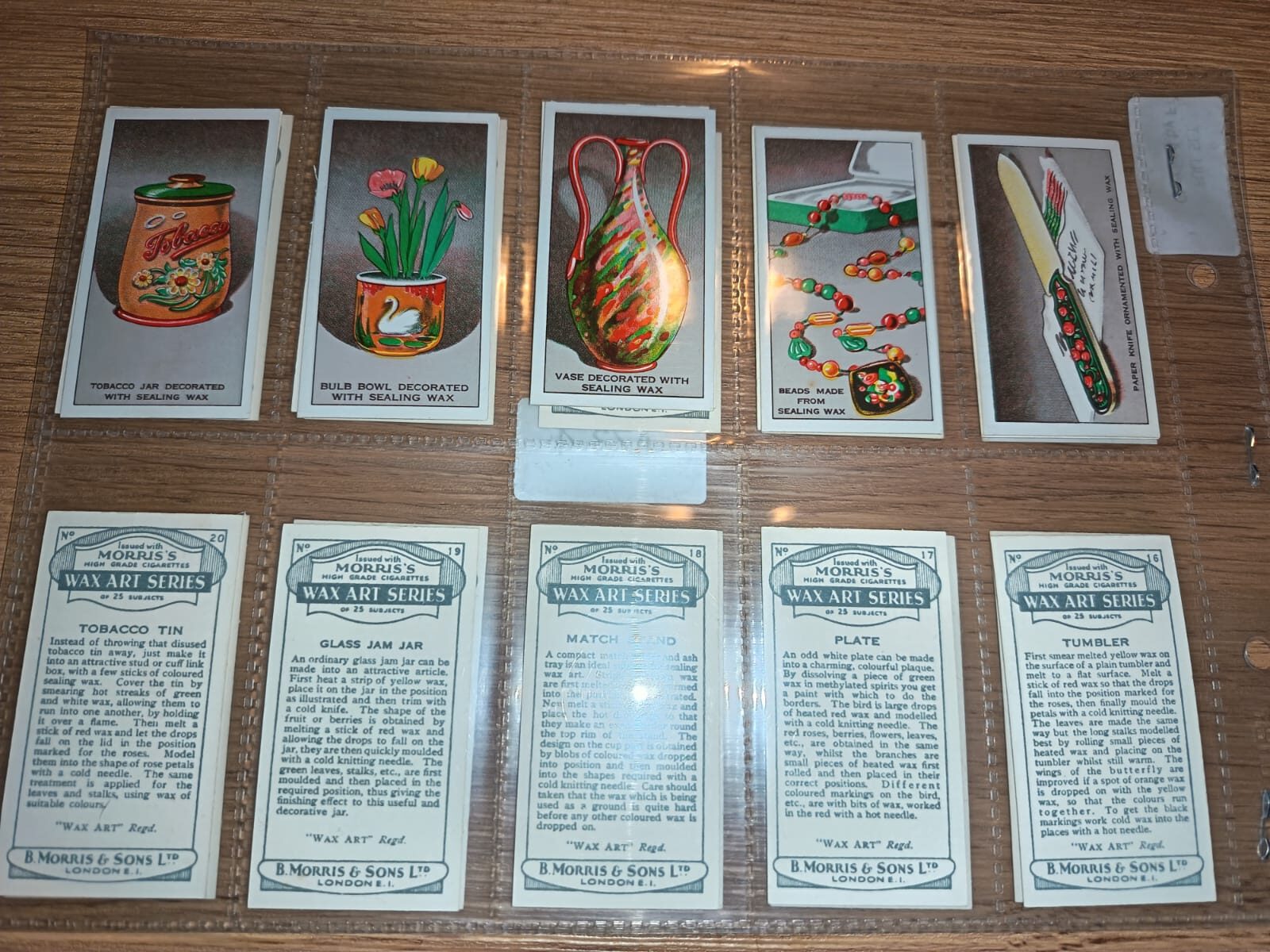 AZ3/4 Wax Art Series B Morris & sons ltd 1931 - Full Cigarette card set