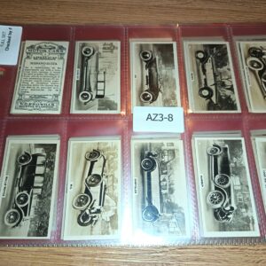 AZ3/8 Motor Cars (Overseas Issue) W D & H O Wills 1927 - Full Cigarette card set
