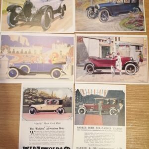 AZ3 - 6 x car related postcards related postcards