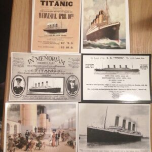 6 x Titanic - white star line - postcards