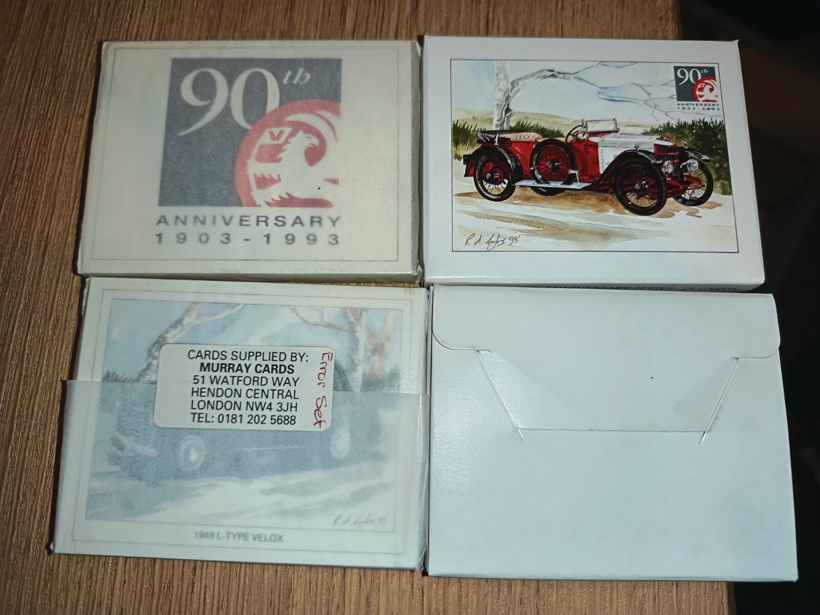AZ2/45 VAUXHALL 90TH ANNIVERSARY SERIES OF CARS 1993 Full card set