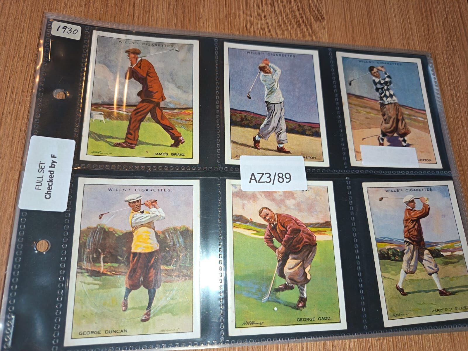 AZ3/89 Famous Golfers Wills 1930 - Full card set