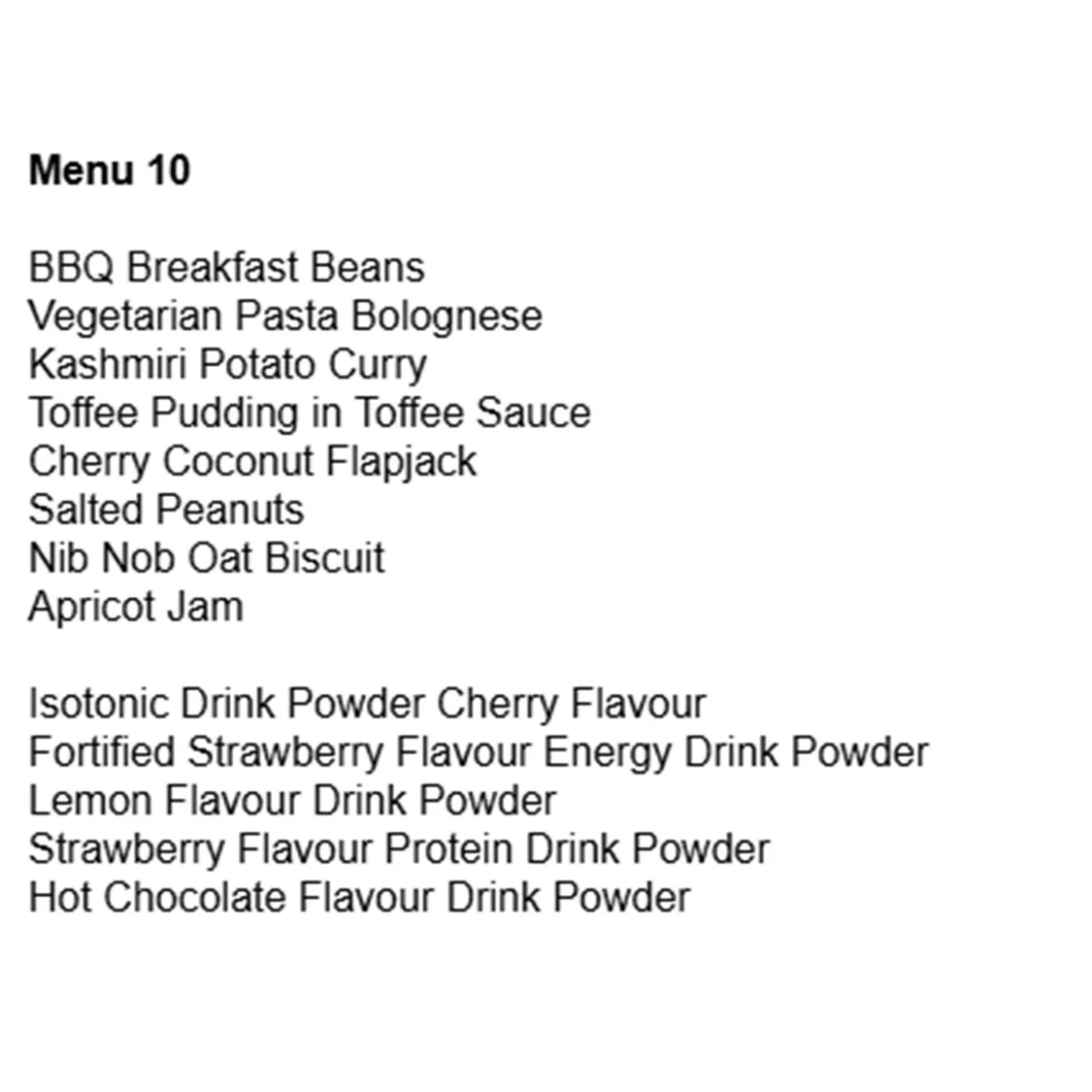 British Army 24 Hour Halal Ration Pack - Menu 10