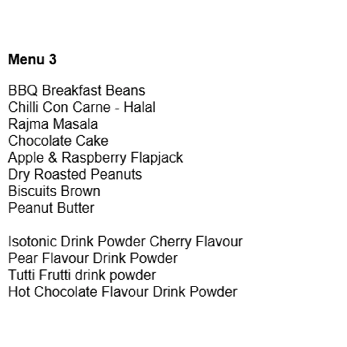 British Army 24 Hour Halal Ration Pack - Menu 3