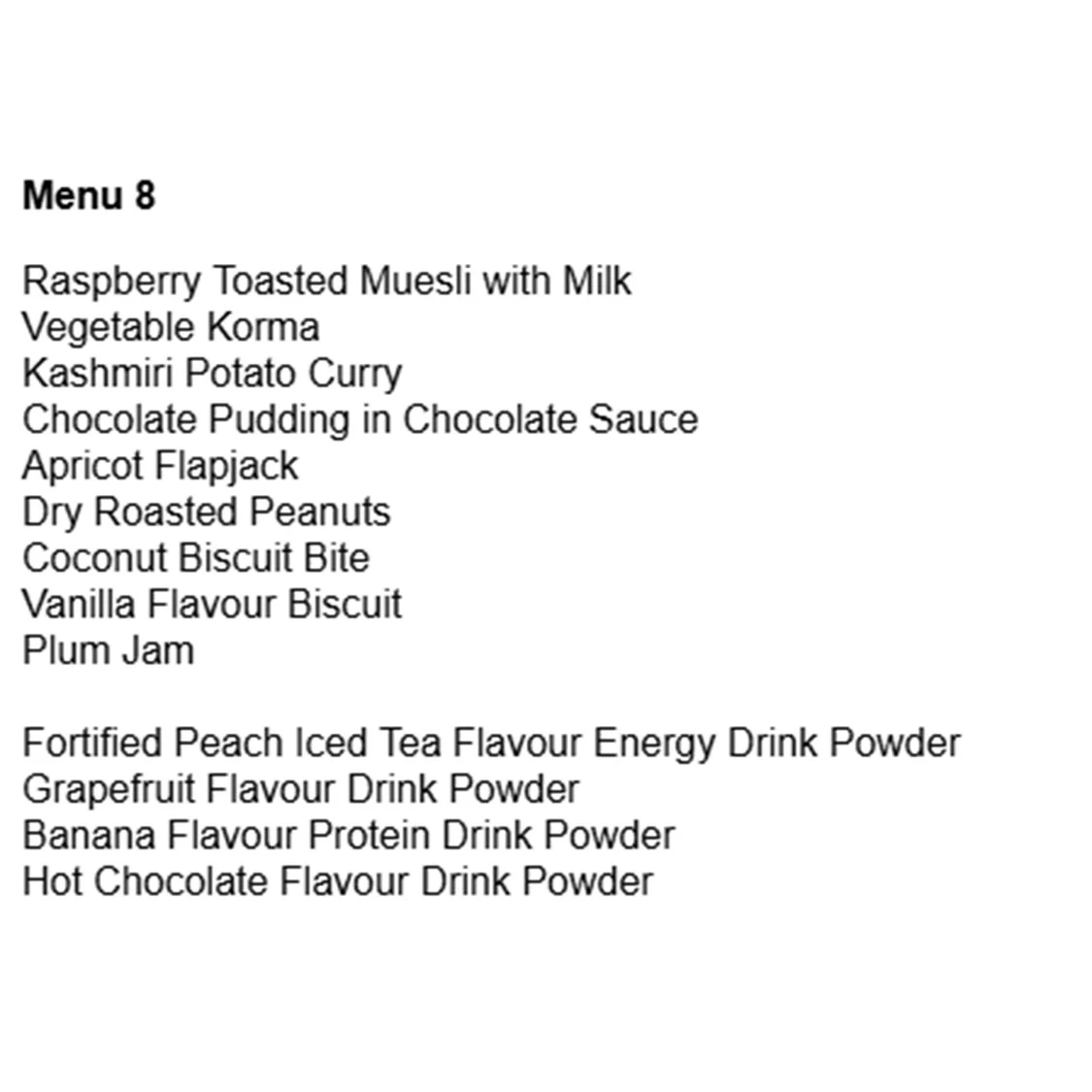 British Army 24 Hour Halal Ration Pack - Menu 8