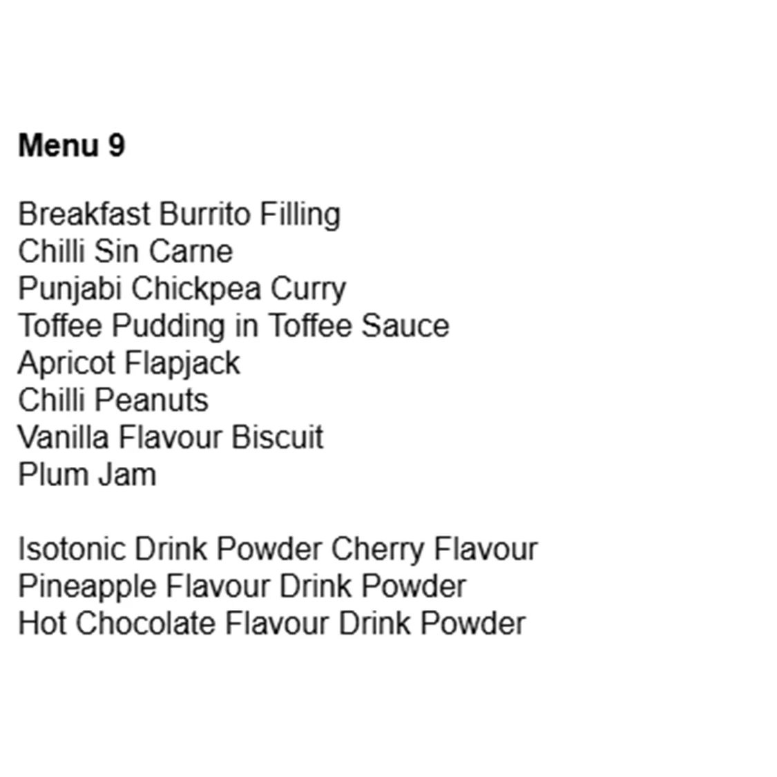British Army 24 Hour Halal Ration Pack - Menu 9