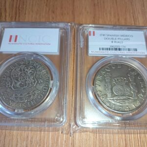 AZ3/103 1x coin encapsulated in a Hard plastic case - 1741 Spanish Mexico Double Pillars 8 Rials