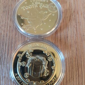 AZ3/94 Tooth fairy- 1 x Gold coloured coin with image and text
